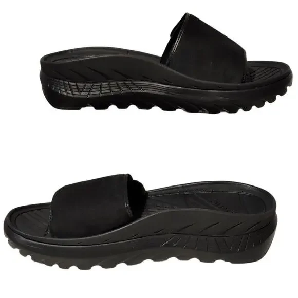 Vionic Rejuvenate Adjustable Slide Sandals Black Orthotic Recovery Womens 9M - Picture 2 of 8